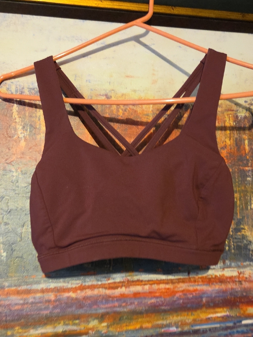 lululemon athletica Strappy V-Neck Sports Bra - Burgundy